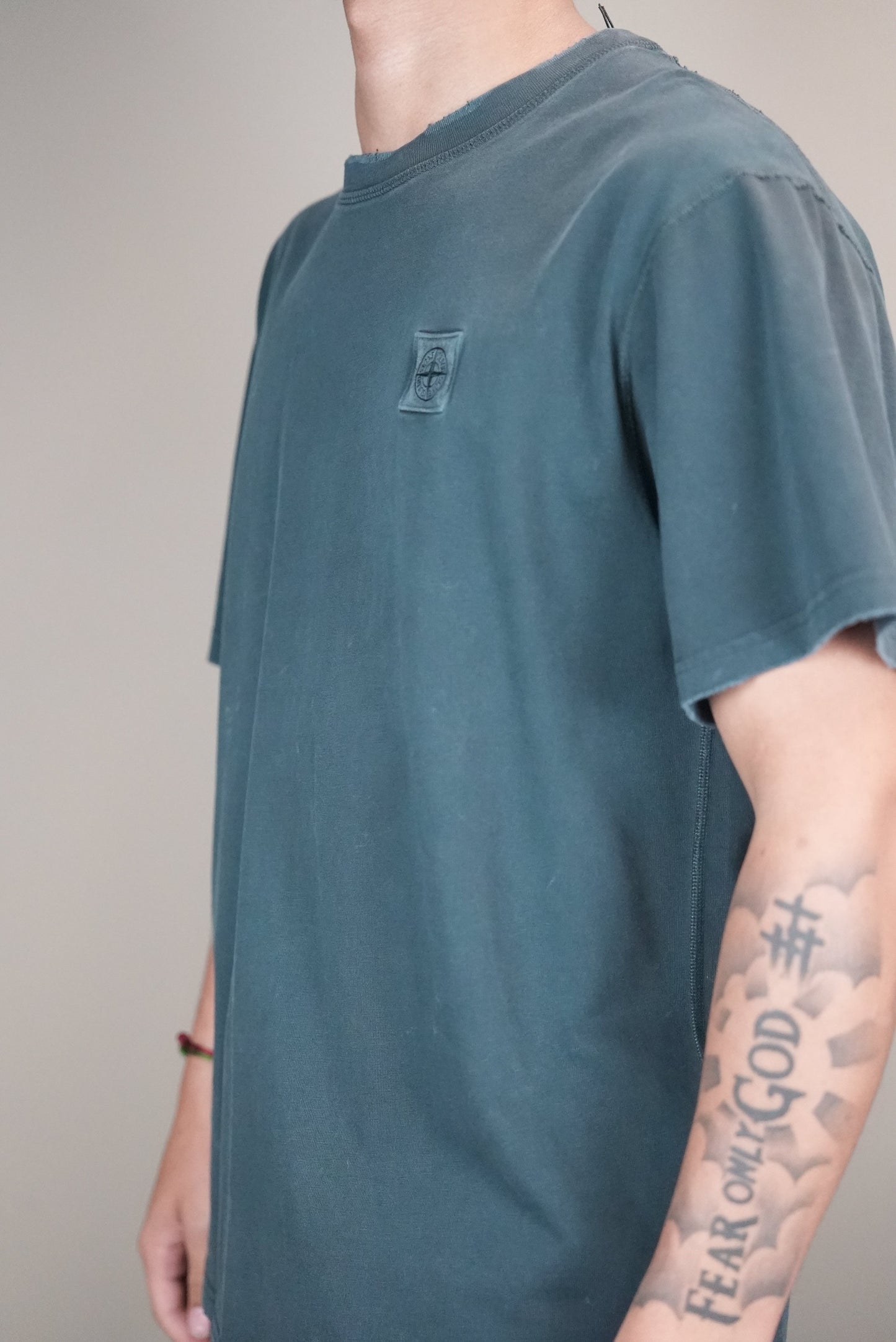 Stone island shirt grijs logo borst