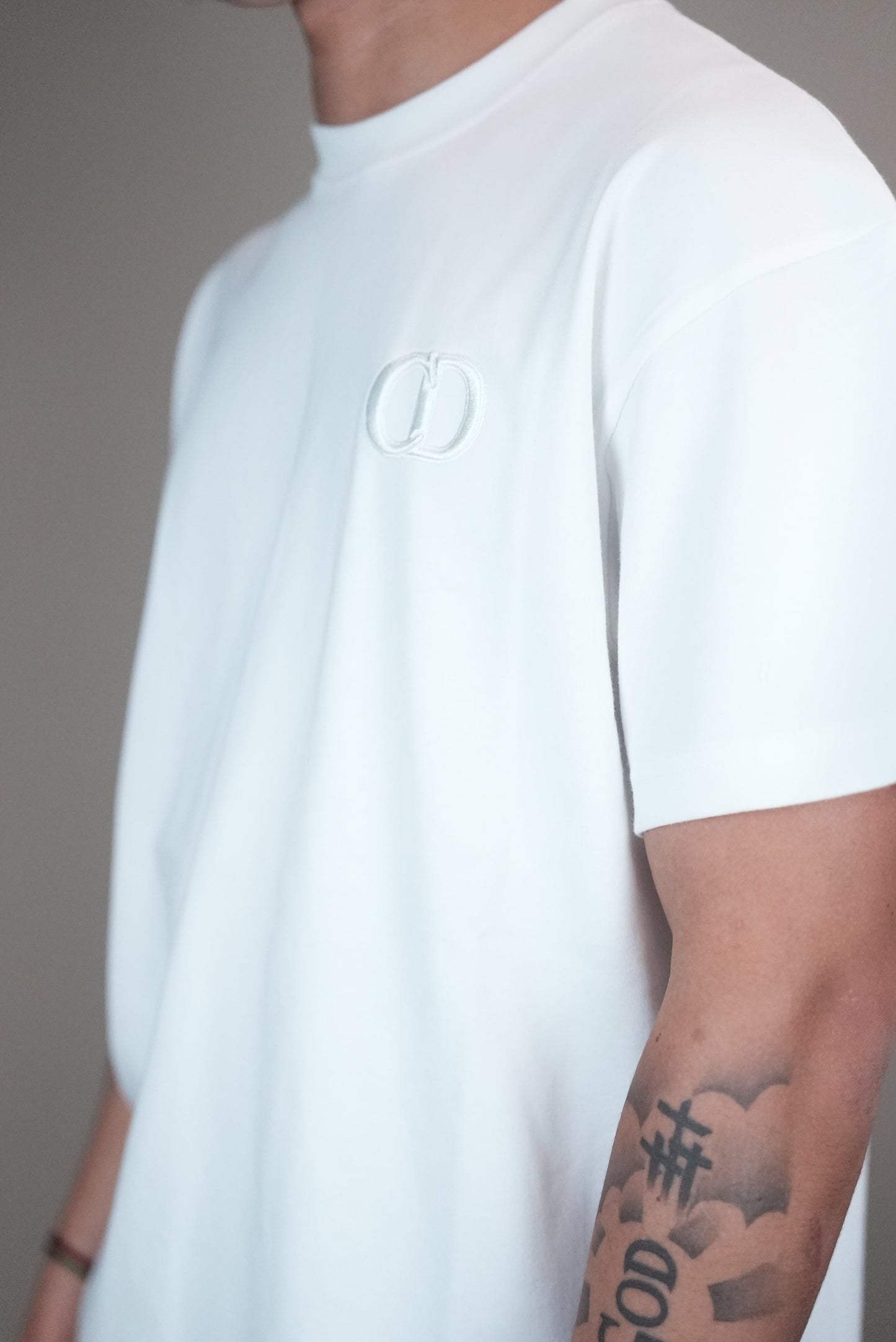 Cristian dior shirt wit logo op borst wit