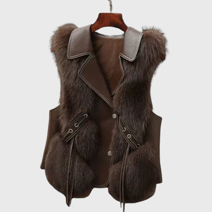 Aveline Faux Fur Vest – Luxuriøs Vinter Elegance