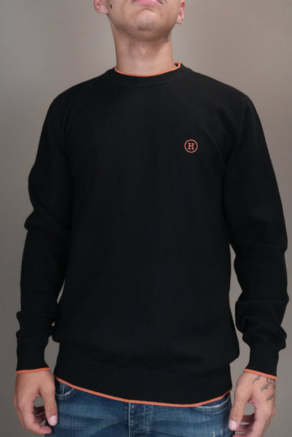 hermes trui zwart met oranje