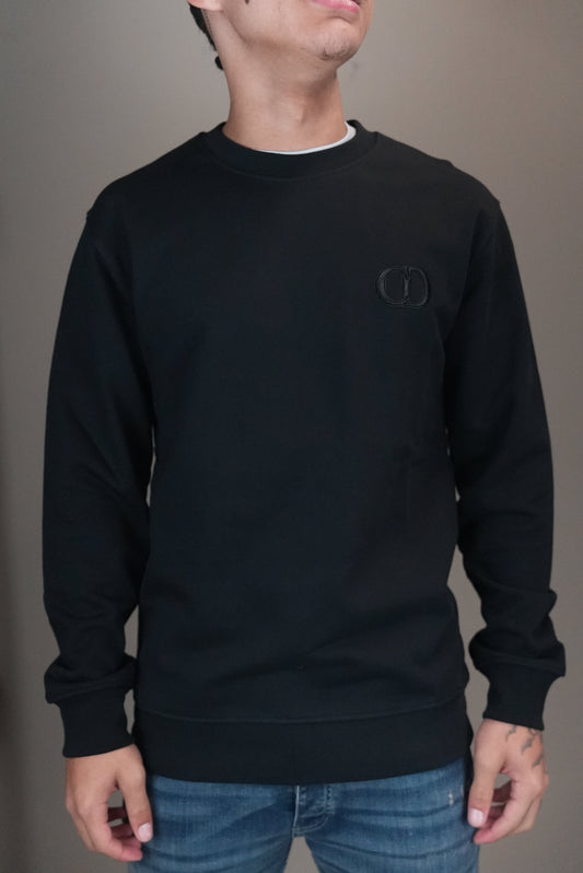 Cristian dior trui zwart logo borst
