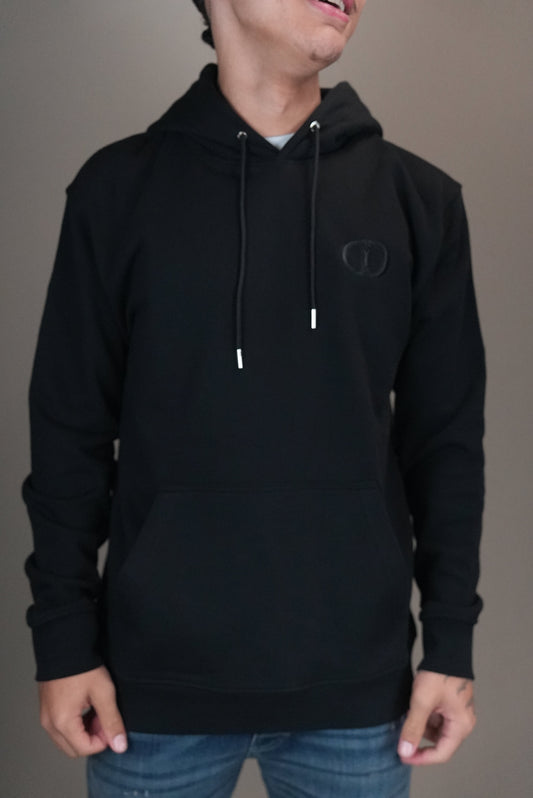 Cristian dior hoodie zwart logo borst