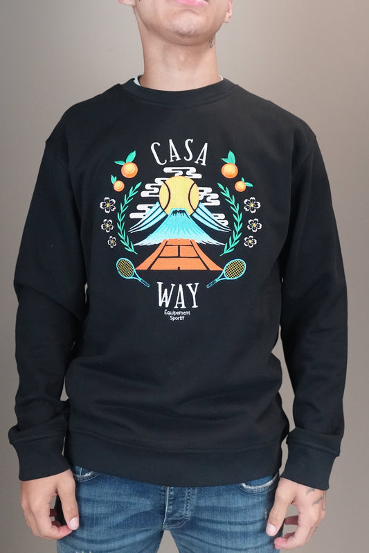 Casablanca trui geborduurd zwart