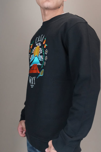 Casablanca trui geborduurd zwart