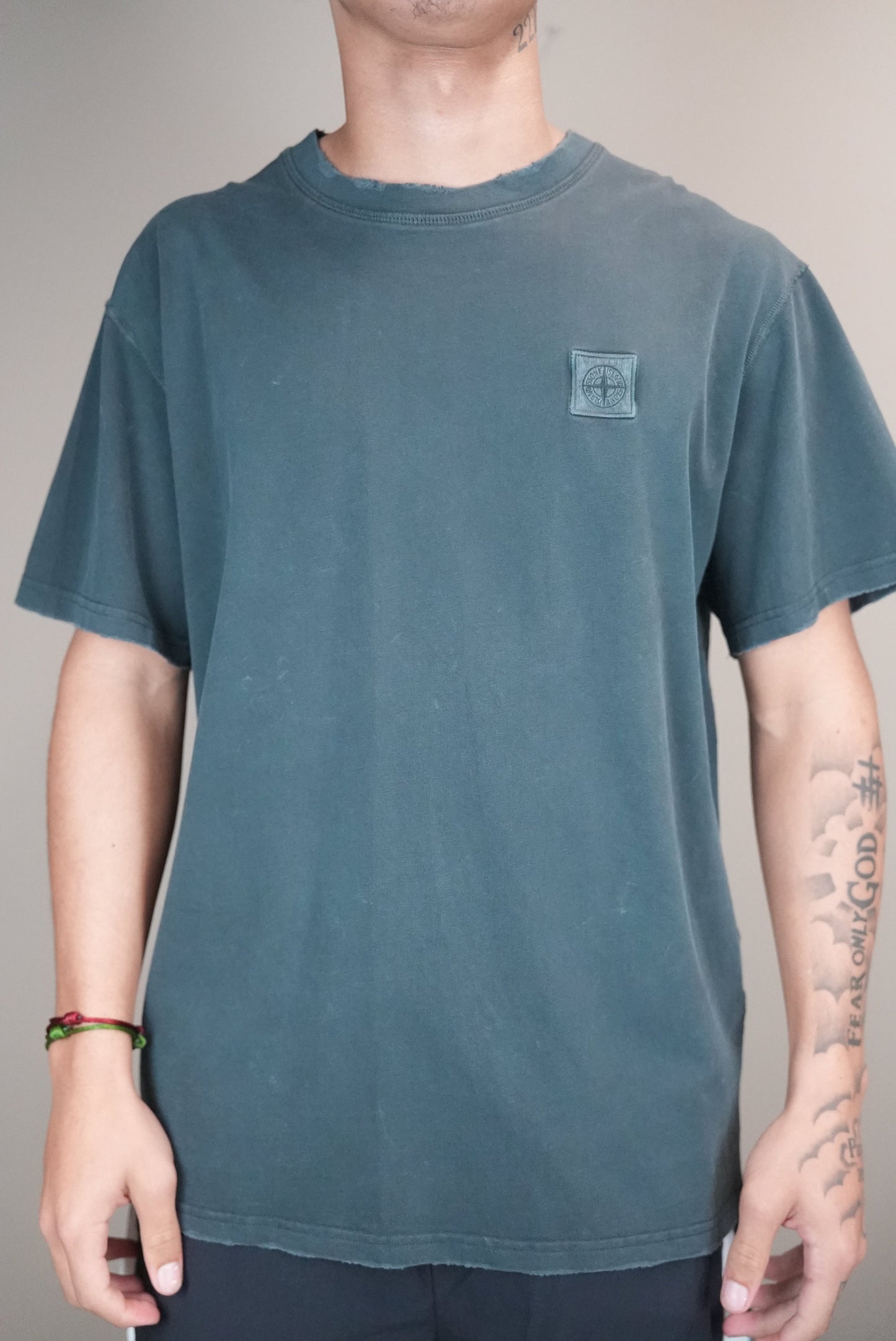 Stone island shirt grijs logo borst