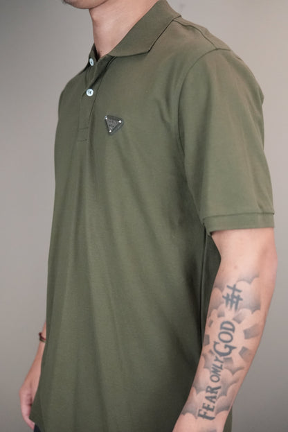 Prada polo donkergroen logo borst