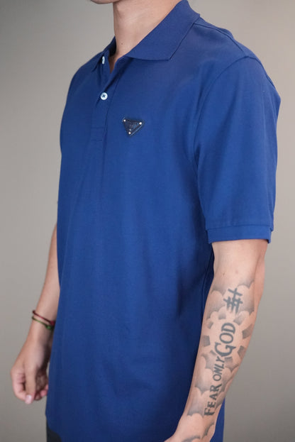 Prada polo donkerblauw logo borst