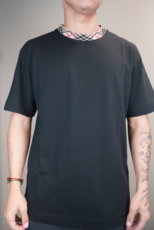 Burberry shirt zwart print op kraag