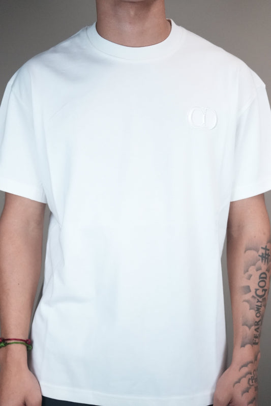 Cristian dior shirt wit logo op borst wit