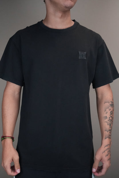 Stone island shirt zwart logo op borst