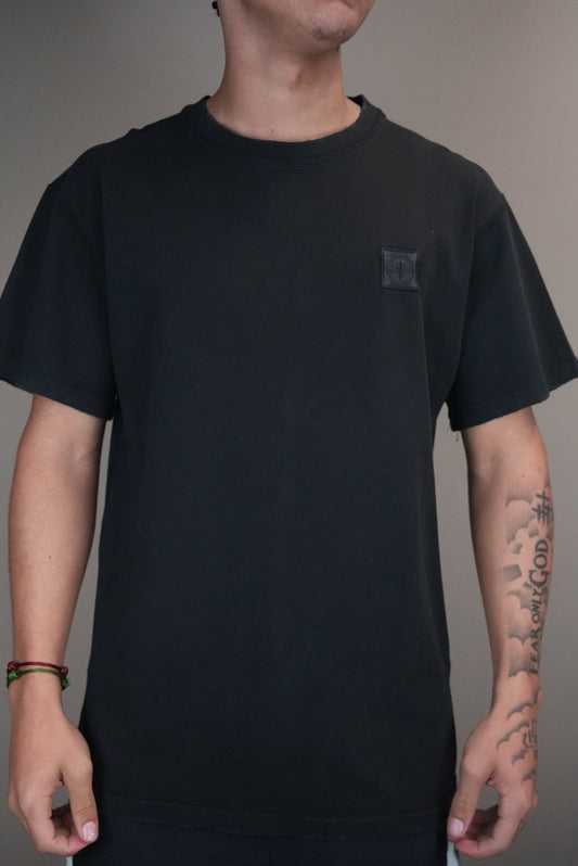 Stone island shirt zwart logo op borst