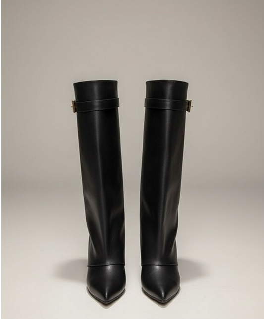 Elegant Knee-High Støvler – Statement Stil i Sort